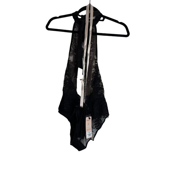 House of CB London Alcy Halter Bodysuit One Piece Black Women's Size M NWT - Picture 2 of 6